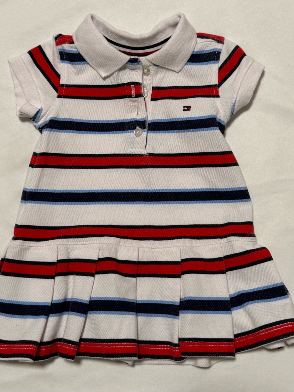 Tommy Hilfiger White Polo Dress with Red & Navy Stripes